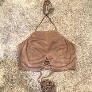 Suede Halter Top